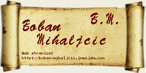 Boban Mihaljčić vizit kartica